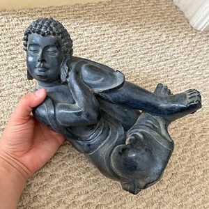 GRAY BUDDHA STATUE HOME DECOR SERENITY ZEN
